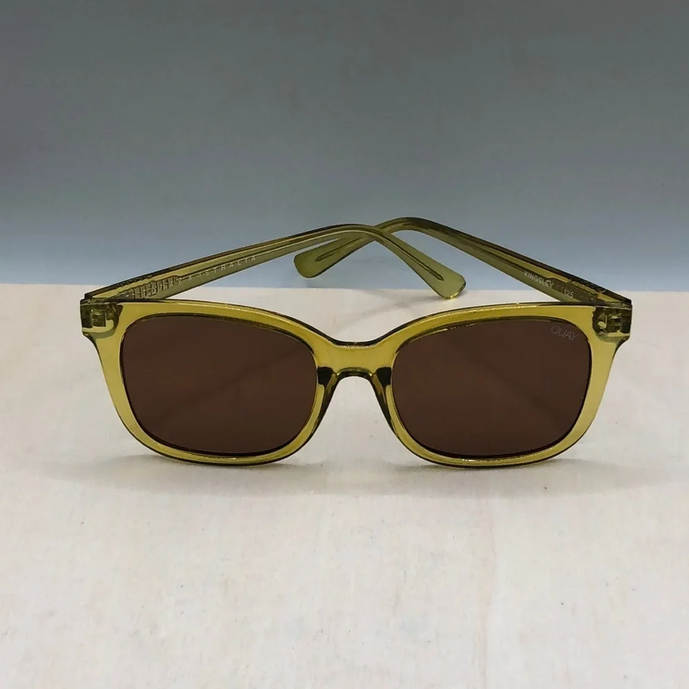 Quay Australia Kingsley Sunglasses Unisex Olive Brown